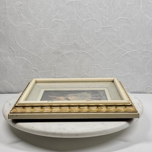 Vtg Carina Ballet Lithograph 11" Handmade Shadow Box Wood Frame Gold Accents MCM - Picture 9 of 16